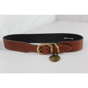 Hartman & Rose Brown Leather Luxury Dog Collar Large fits 18"- 20" neck